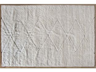 9 X 12 Black And White Tufted Shaggy Rug