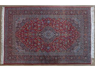 Burgundy Kashan Hand Woven Rug 8'1" X 10'9"