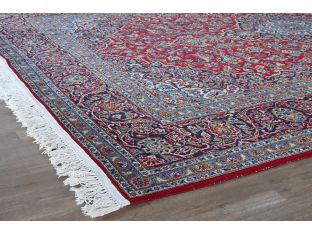 Burgundy Kashan Hand Woven Rug 8'1" X 10'9"
