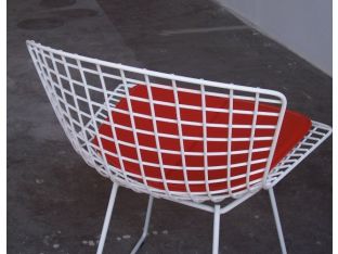 White & Orange Bertoia Knoll Chair