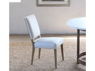 Linen Dining Chair with Oak Legs