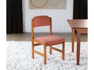 Danish Modern Side Chair with Orange Upholstery