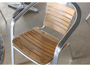 Teak and Aluminum Bistro Chair