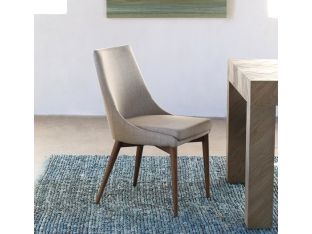 Walnut Side Chair with Tan Upholstery