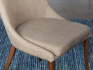 Walnut Side Chair with Tan Upholstery