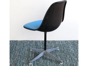 Blue Vinyl Herman Miller Eames Shell Chair, Vintage 1970's