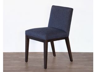 Parsons Side Chair In Ink Fabric And Charcoal Legs