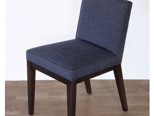 Parsons Side Chair In Ink Fabric And Charcoal Legs