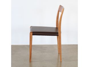  Walnut And Brown Leather Chair 