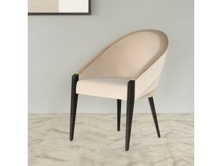 Plush Velvet Curved Back Side Chair w/ Tapered Legs