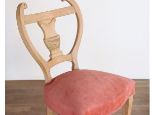 Antique Lyre Back Side Chair with Blush Seat