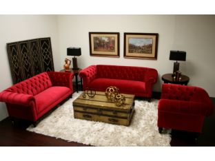 Mitchell Gold Chester Chair in Raspberry Red Velvet