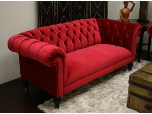 Mitchell Gold Chester 80" Sofa in Raspberry Red Velvet