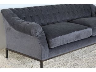 Damon Tufted Sofa in Charcoal Velvet