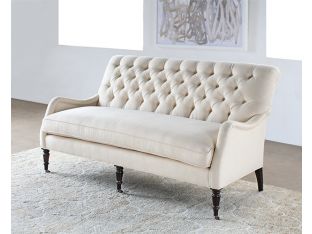 Tightback Tufted Sofa in Linato Cream