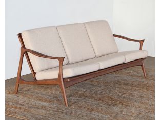 Danish Modern Sofa With Beige Upholstery