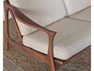 Danish Modern Sofa With Beige Upholstery