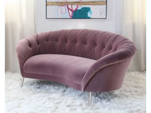 Rose Velvet Tufted Sofa with Splayed Legs