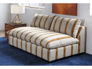 Armless Oatmeal And Amber Stripe Sofa