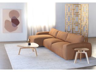 Two Piece Sectional Sofa In Terracotta Upholstery