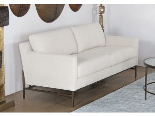 Natural Boucle Sofa On Bronze Iron Base