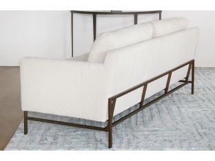 Natural Boucle Sofa On Bronze Iron Base