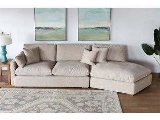 Warm Flax 2 Piece Sectional with Block Legs