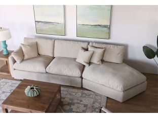 Warm Flax 2 Piece Sectional with Block Legs