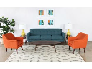 Contemporary 3-seat 86'' Teal Sofa
