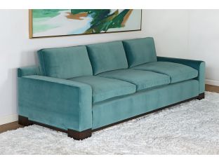 Turquoise Velvet Sofa w/ Black Ash Feet