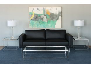 Black Leather International Style Sofa