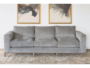 Modern Grey Chenille Sofa w/ Tapered Leg
