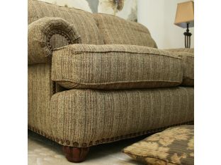 Pale Olive Tweed Rolled-Arm Sofa