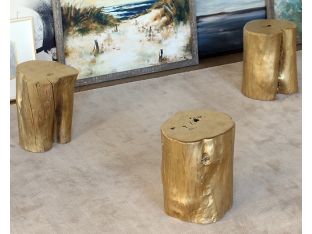 Gold Tree Stump Stool