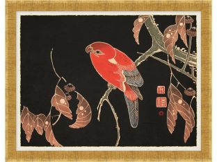 Vintage Birds On Black 3 27.5W X 30.5H