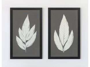 Charcoal Leaves 1 (Set of 2) 15.5W x 25.5H