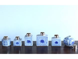 Set of 6 Chinese Tea Jars