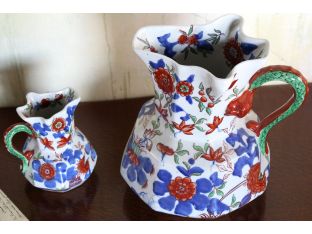 Set of 2 Floral Pitchers