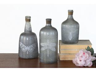 Set of 3 Folly Glass Bottles