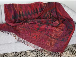 Tenali Throw in Fuschia and Eggplant