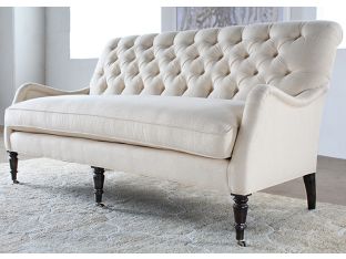 Tightback Tufted Sofa in Linato Cream