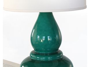 Teal Crackle Ceramic Lamp