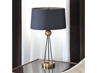 Antique Brass and Black Iron Lamp