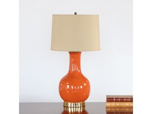Orange Ceramic Paris Lamp