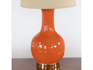 Orange Ceramic Paris Lamp