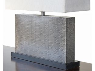 Rectangular Table Lamp With Geometrical Design