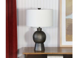 Textured Black Aluminum Table Lamp 