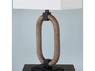Coiled Brown Metal Table Lamp