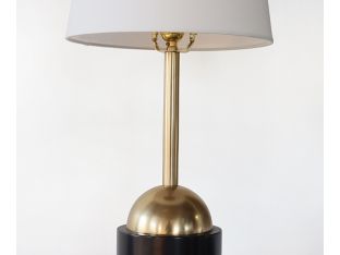 Tall Black Metal and Brass Table Lamp