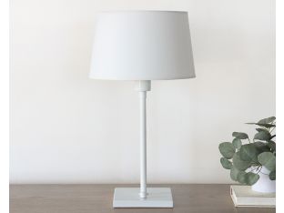 White Metal Table Lamp w/ High-Low Base Switch